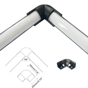 Устойчивост на uv 6,56 крак V-образен канала лещи за led лента, 10 x черни алуминиеви профили с матово покритие капак и ъглов конектор 4